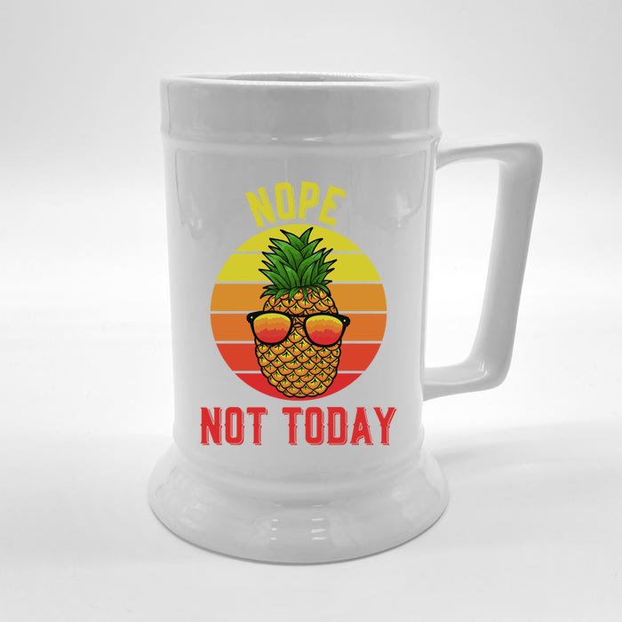 Pineapple Nope Not Today Vintage Funny Gift Front & Back Beer Stein