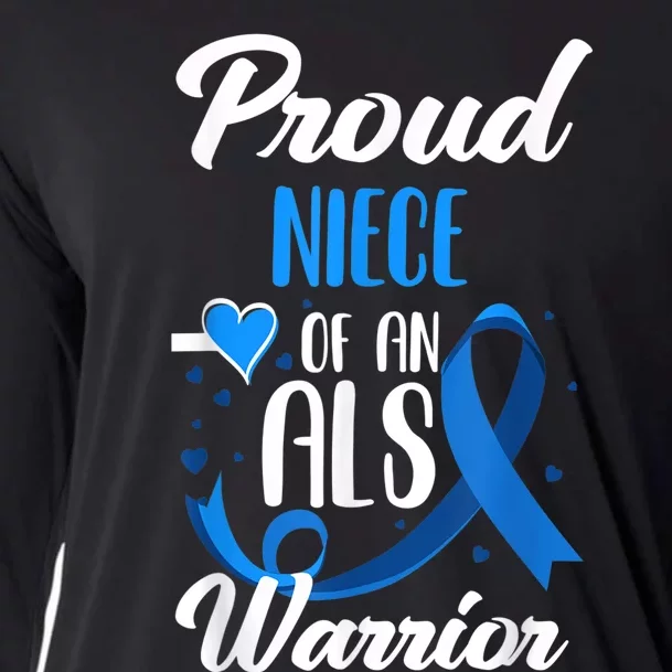 Proud Niece Of An ALS Warrior Aunt Uncle ALS Awareness Cooling Performance Long Sleeve Crew