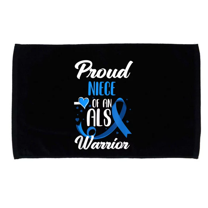 Proud Niece Of An ALS Warrior Aunt Uncle ALS Awareness Microfiber Hand Towel