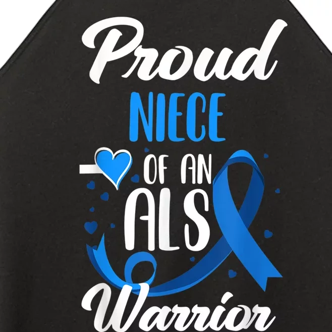 Proud Niece Of An ALS Warrior Aunt Uncle ALS Awareness Women’s Perfect Tri Rocker Tank