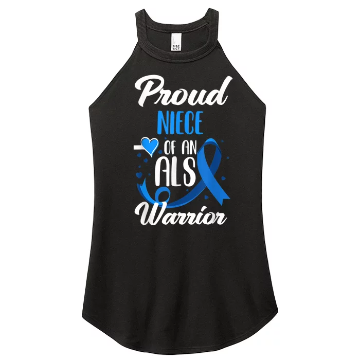 Proud Niece Of An ALS Warrior Aunt Uncle ALS Awareness Women’s Perfect Tri Rocker Tank