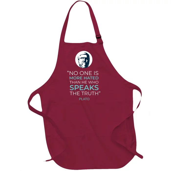 Plato No One Is More Hated Than He Who Speaks The Truth Full-Length Apron With Pocket