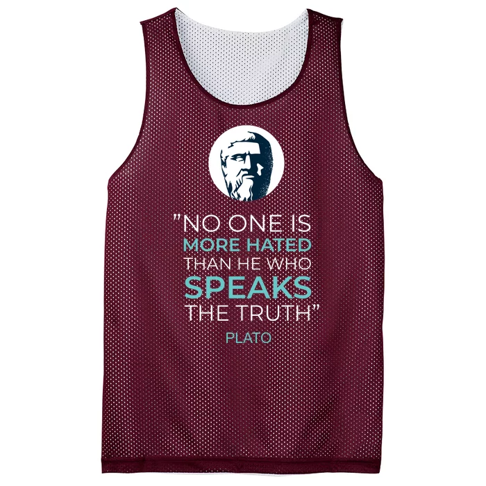 Plato No One Is More Hated Than He Who Speaks The Truth Mesh Reversible Basketball Jersey Tank