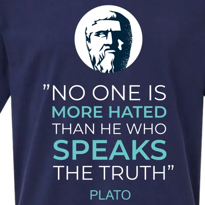 Plato No One Is More Hated Than He Who Speaks The Truth Sueded Cloud Jersey T-Shirt