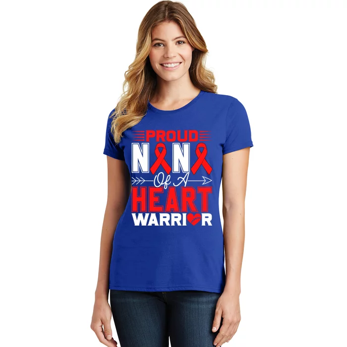 Proud Nana Of A Heart Warrior Heart Disease Awareness Month Funny Gift Women's T-Shirt