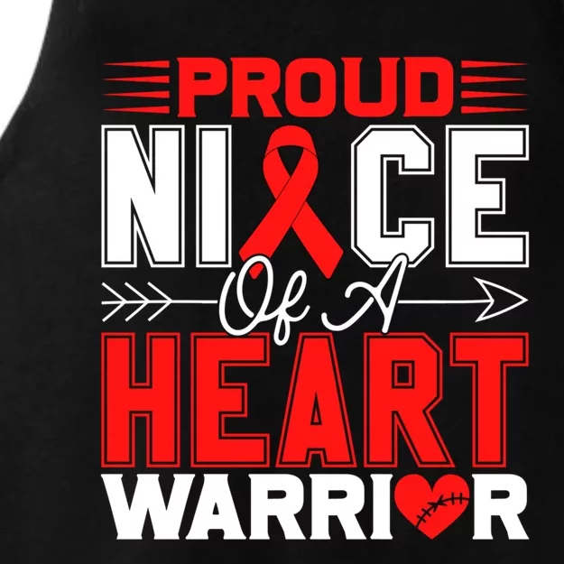 Proud Niece Of A Heart Warrior Heart Disease Awareness Month Gift Ladies Tri-Blend Wicking Tank