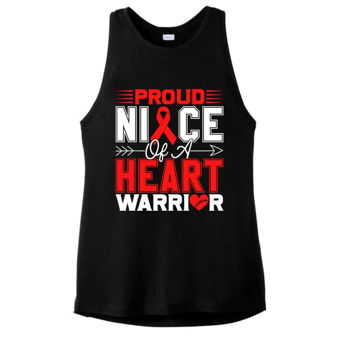 Proud Niece Of A Heart Warrior Heart Disease Awareness Month Gift Ladies Tri-Blend Wicking Tank