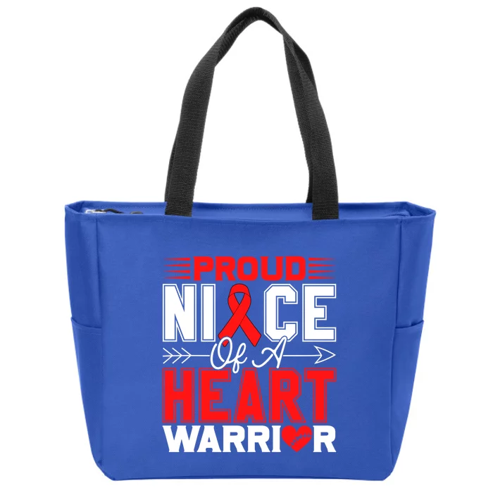 Proud Niece Of A Heart Warrior Heart Disease Awareness Month Gift Zip Tote Bag