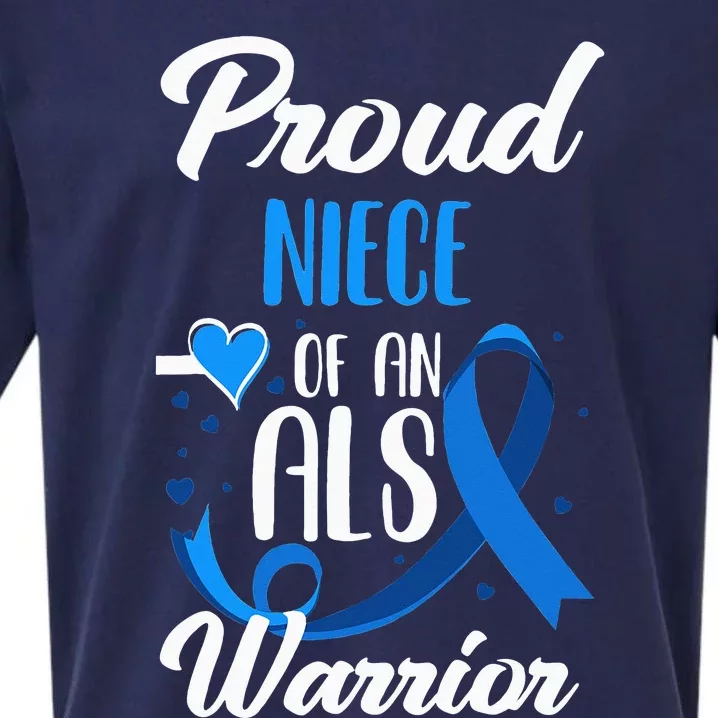 Proud Niece Of An ALS Warrior Aunt Uncle ALS Awareness Sueded Cloud Jersey T-Shirt