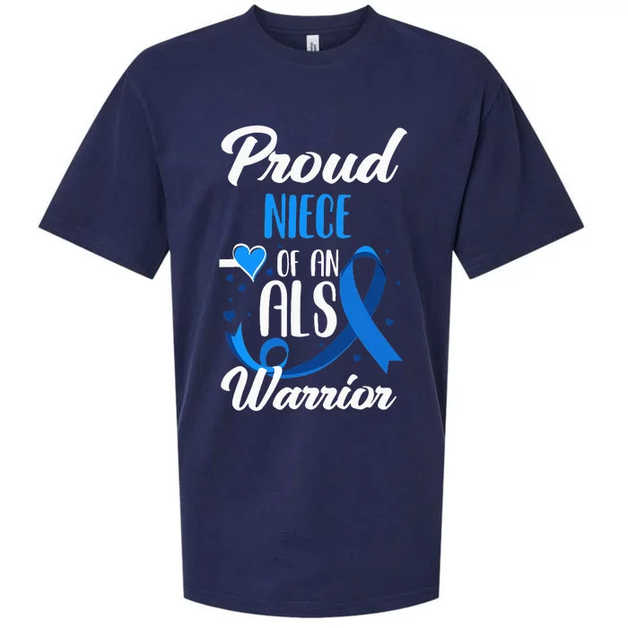 Proud Niece Of An ALS Warrior Aunt Uncle ALS Awareness Sueded Cloud Jersey T-Shirt