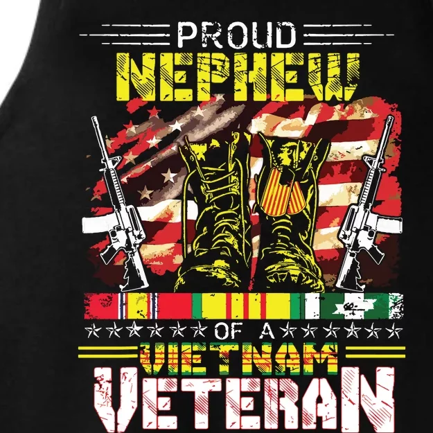 Proud Nephew Of A Vietnam Veteran Vietnam War Vet Ladies Tri-Blend Wicking Tank