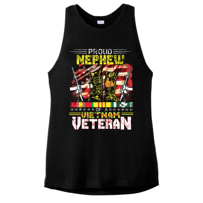 Proud Nephew Of A Vietnam Veteran Vietnam War Vet Ladies Tri-Blend Wicking Tank