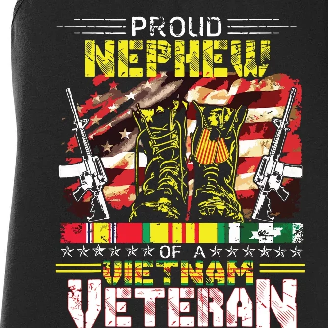 Proud Nephew Of A Vietnam Veteran Vietnam War Vet Women's Racerback Tank