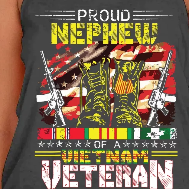 Proud Nephew Of A Vietnam Veteran Vietnam War Vet Women's Knotted Racerback Tank