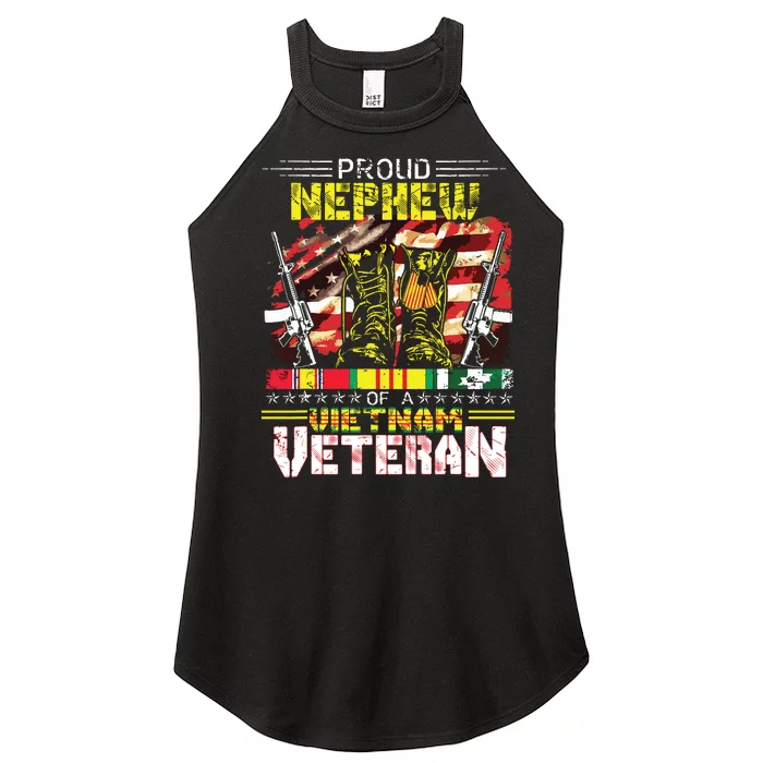 Proud Nephew Of A Vietnam Veteran Vietnam War Vet Women’s Perfect Tri Rocker Tank