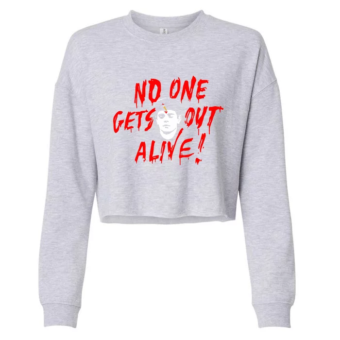 Podmeetsworldshow No One Gets Out Alive Cropped Pullover Crew