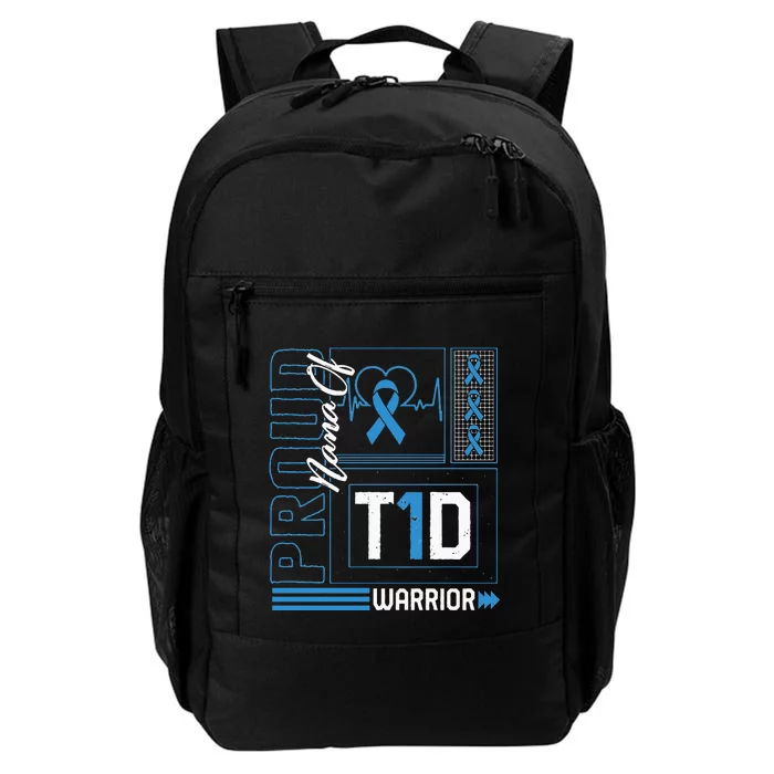 Proud Nana Of T1D Warrior Ribbon Diabetes Awareness Type One Daily Commute Backpack