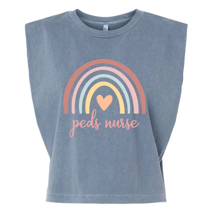 Pediatric Nurse Peds Rn Pediatric Nicu Boho Rainbow Nursing Gift Garment-Dyed Women's Muscle Tee