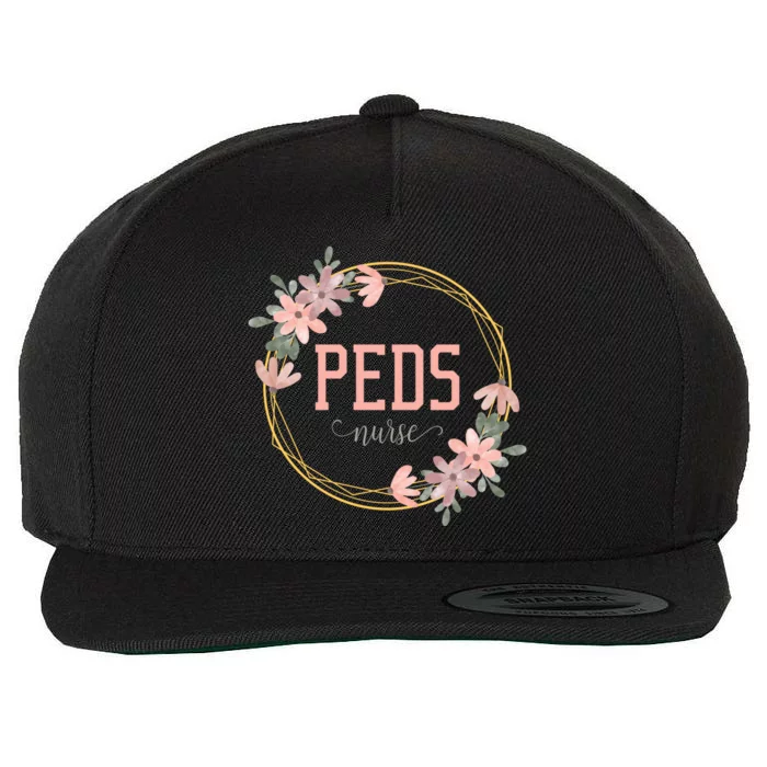 Pediatric Nurse Practioner Peds Flower Nursing Profession Gift Wool Snapback Cap