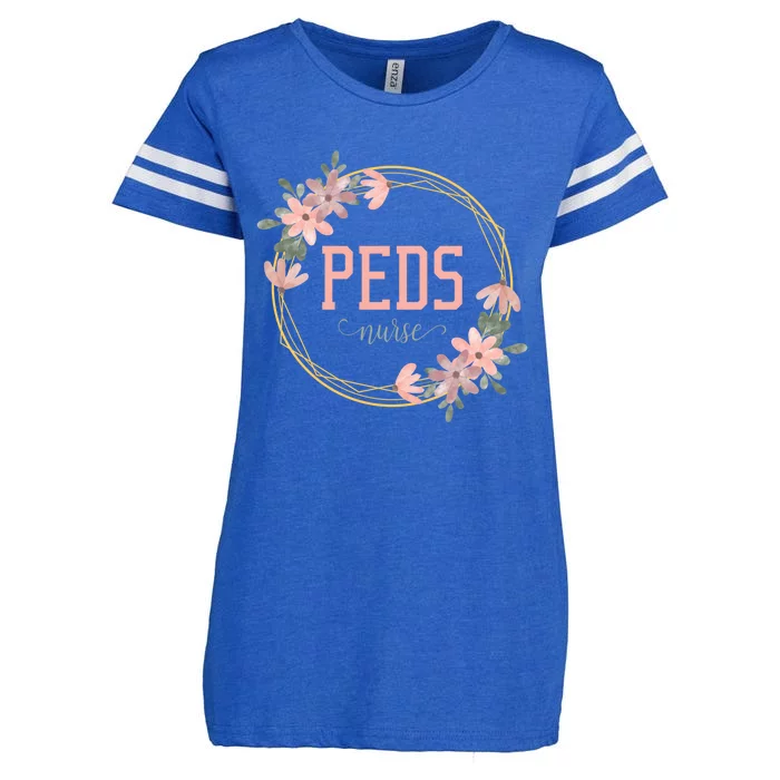 Pediatric Nurse Practioner Peds Flower Nursing Profession Gift Enza Ladies Jersey Football T-Shirt