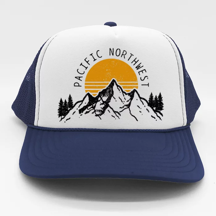 Pacific Northwest Pnw Oregon Washington Usa America Souvenir Trucker Hat