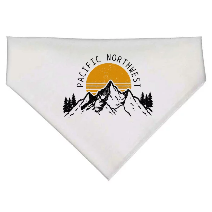 Pacific Northwest Pnw Oregon Washington Usa America Souvenir USA-Made Doggie Bandana