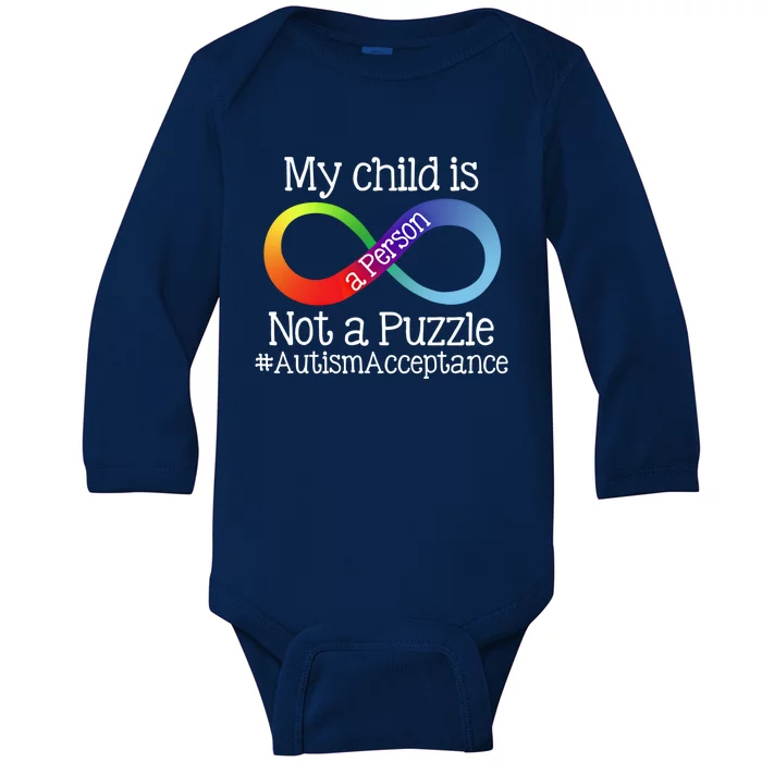 People Not Puzzles Autism Mom Mama Dad Son Gift Baby Long Sleeve Bodysuit