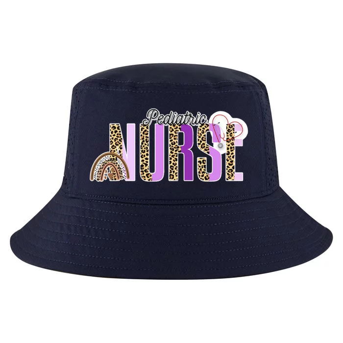 Pediatric Nurse Pediatrician Leopard Rainbow Gift Cool Comfort Performance Bucket Hat