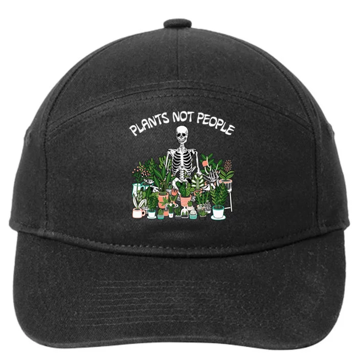 Plants Not People Skeleton Funny Gardening 7-Panel Snapback Hat