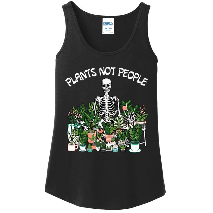 Plants Not People Skeleton Funny Gardening Ladies Essential Tank