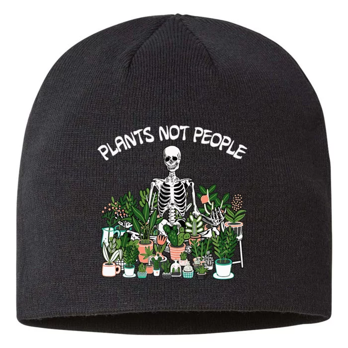 Plants Not People Skeleton Funny Gardening 8 1/2in Sustainable Knit Beanie