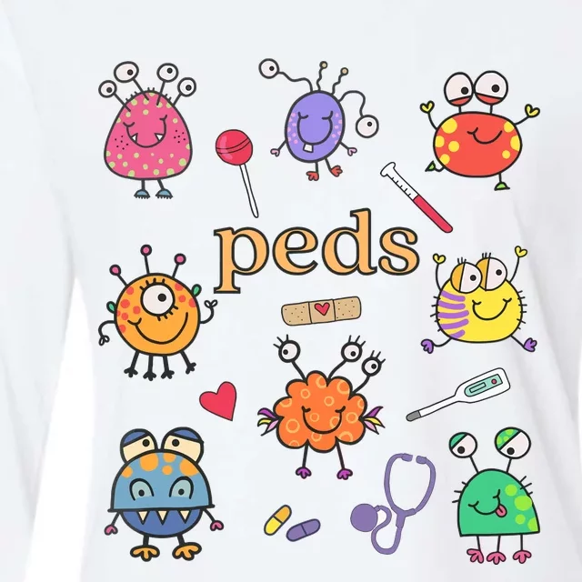 Pediatric Nurse Peds Nurse Peds Crew Rn Pediatric Emergency Womens Cotton Relaxed Long Sleeve T-Shirt