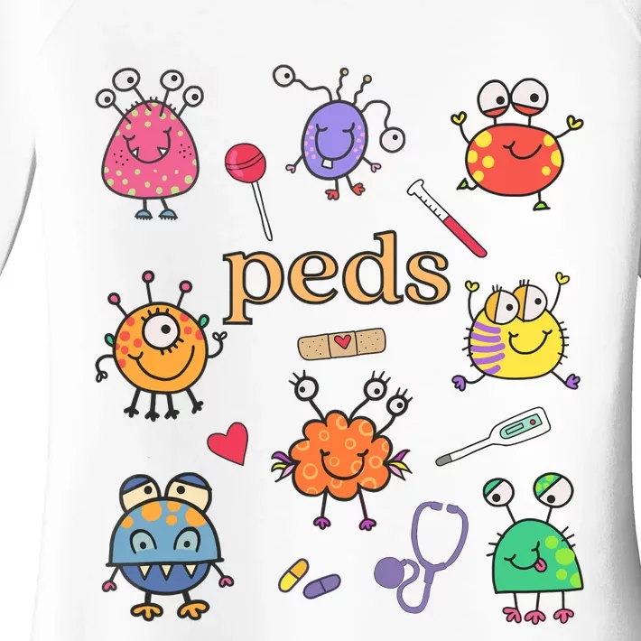 Pediatric Nurse Peds Nurse Peds Crew Rn Pediatric Emergency Women's Perfect Tri Tunic Long Sleeve Shirt