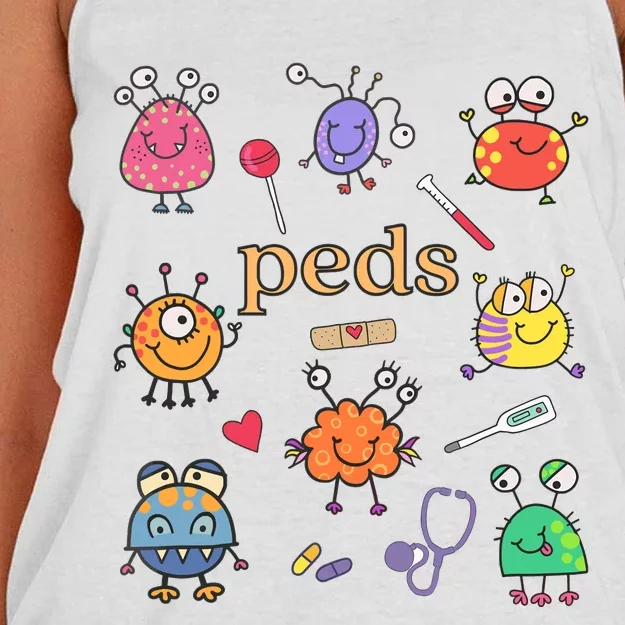 Pediatric Nurse Peds Nurse Peds Crew Rn Pediatric Emergency Women's Knotted Racerback Tank