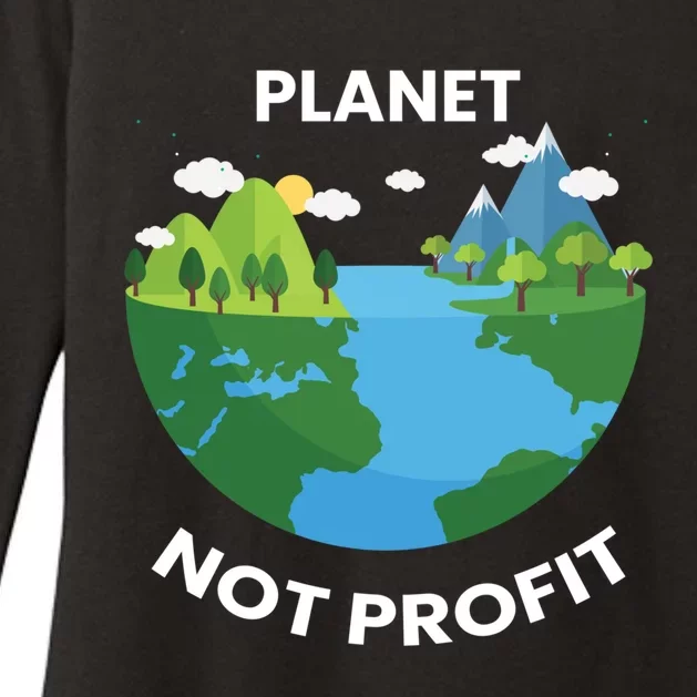 Planet Not Profits Funny Earth’s Day Save Our Planet Graphic Cute Gift Womens CVC Long Sleeve Shirt