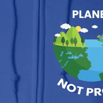 Planet Not Profits Funny Earth’s Day Save Our Planet Graphic Cute Gift Full Zip Hoodie