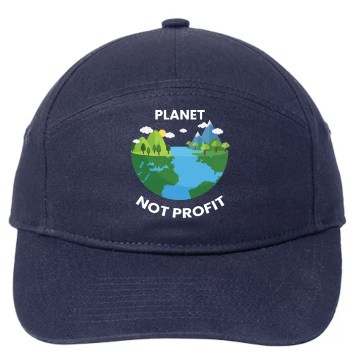 Planet Not Profits Funny Earth’s Day Save Our Planet Graphic Cute Gift 7-Panel Snapback Hat