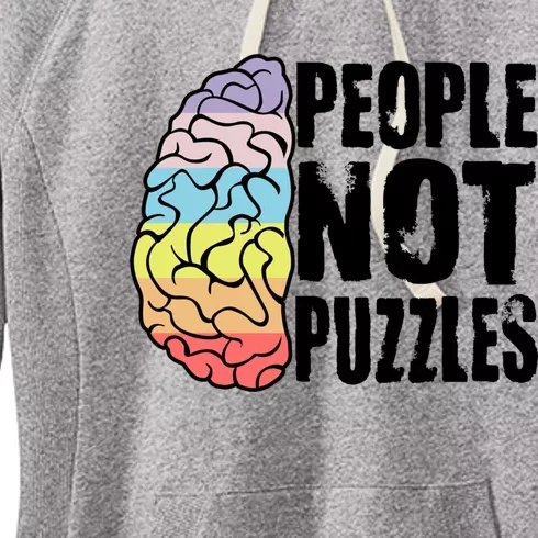 People Not Puzzles Autism Awareness Neurodiversity Inclusion Great Gift Women's Fleece Hoodie