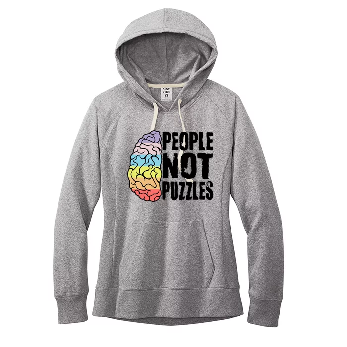 People Not Puzzles Autism Awareness Neurodiversity Inclusion Great Gift Women's Fleece Hoodie