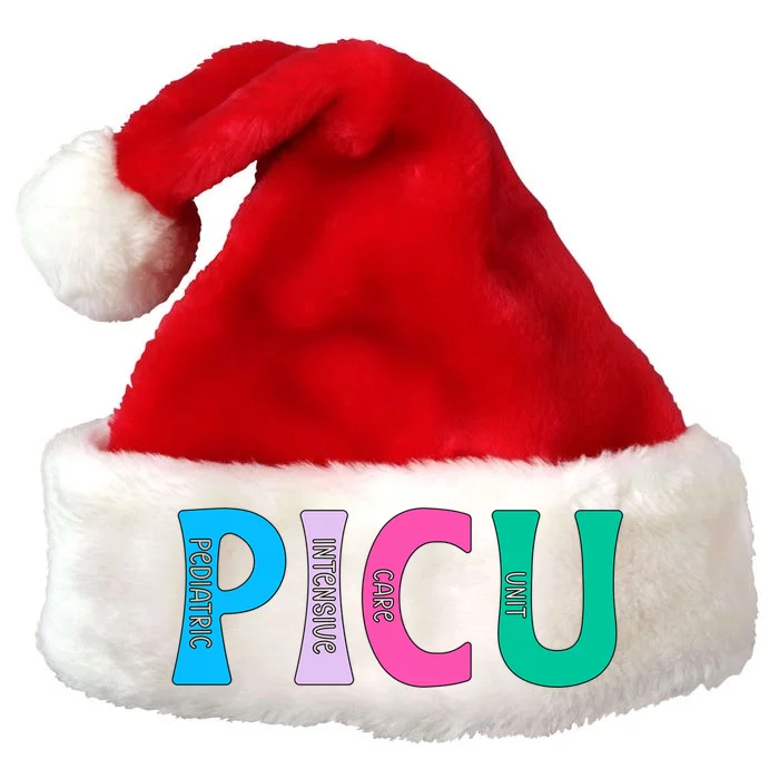 Picu Nurse Picu Nursing Pediatric Icu Nurse Gift Premium Christmas Santa Hat