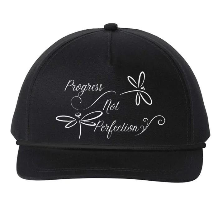 Progress Not Perfection Motivational Snapback Five-Panel Rope Hat