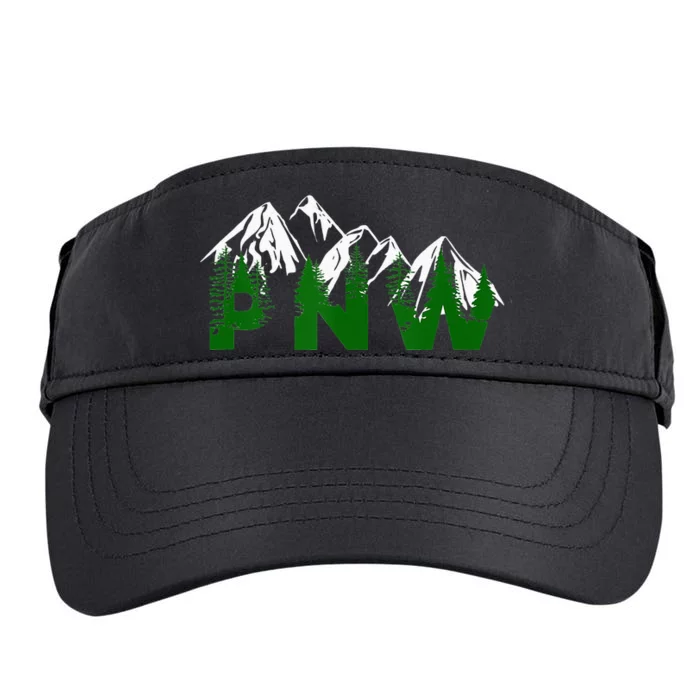 Pacific Northwest PNW Pine Trees Mountains Gift Adult Drive Performance Visor