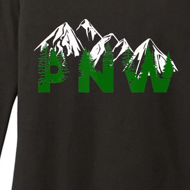 Pacific Northwest PNW Pine Trees Mountains Gift Womens CVC Long Sleeve Shirt