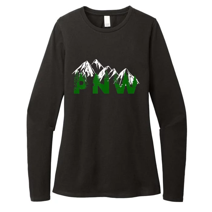 Pacific Northwest PNW Pine Trees Mountains Gift Womens CVC Long Sleeve Shirt