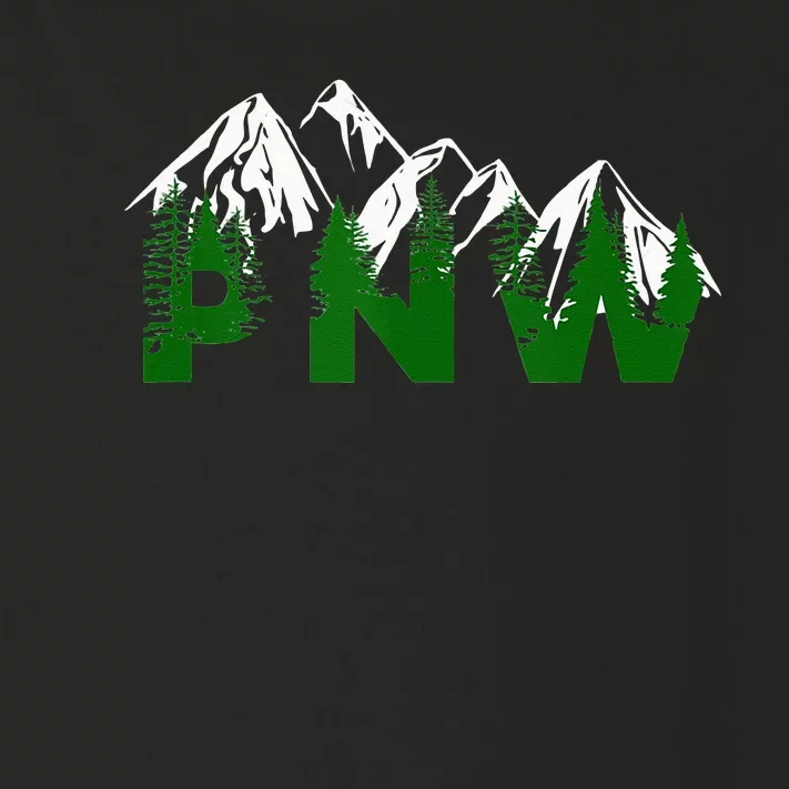 Pacific Northwest PNW Pine Trees Mountains Gift Toddler Long Sleeve Shirt