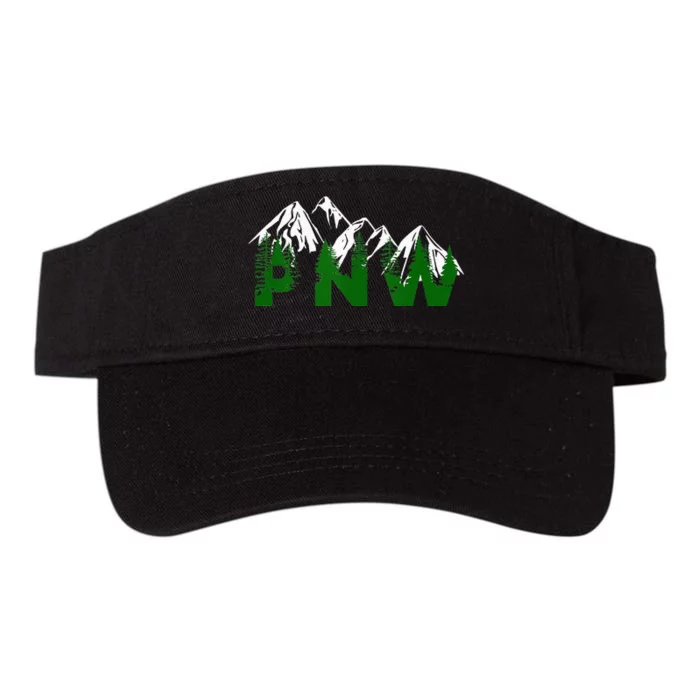 Pacific Northwest PNW Pine Trees Mountains Gift Valucap Bio-Washed Visor