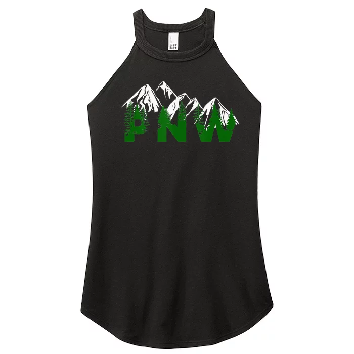 Pacific Northwest PNW Pine Trees Mountains Gift Women’s Perfect Tri Rocker Tank