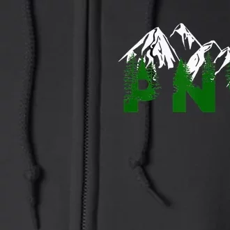 Pacific Northwest PNW Pine Trees Mountains Gift Full Zip Hoodie