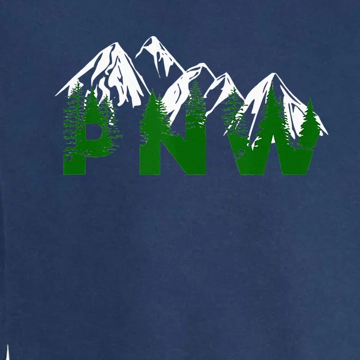 Pacific Northwest PNW Pine Trees Mountains Gift Garment-Dyed Sweatshirt