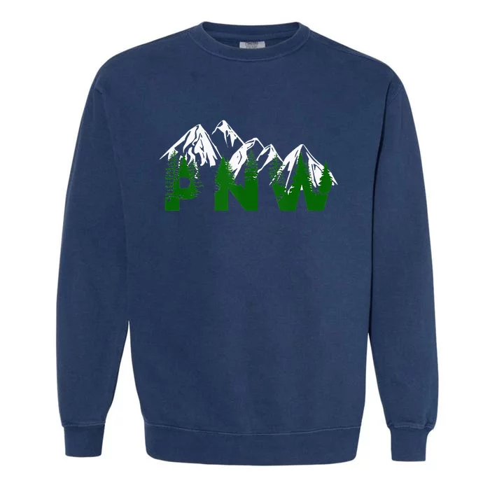 Pacific Northwest PNW Pine Trees Mountains Gift Garment-Dyed Sweatshirt